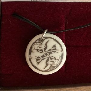 Porcelain Celtic Dog Necklace